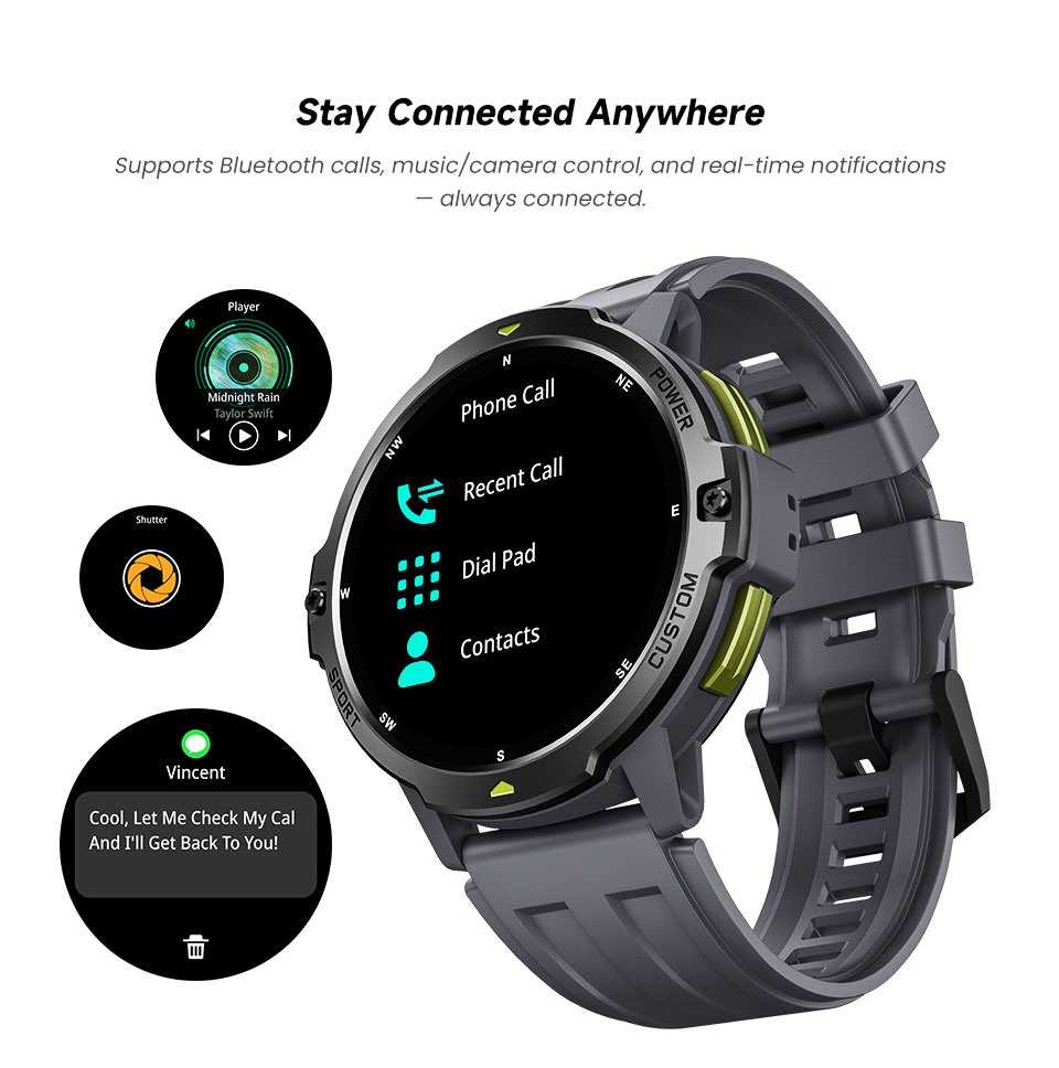Smartwatch X - 2026 NEUE GPS-Smartwatch, 1,46 Zoll AMOLED-Display,