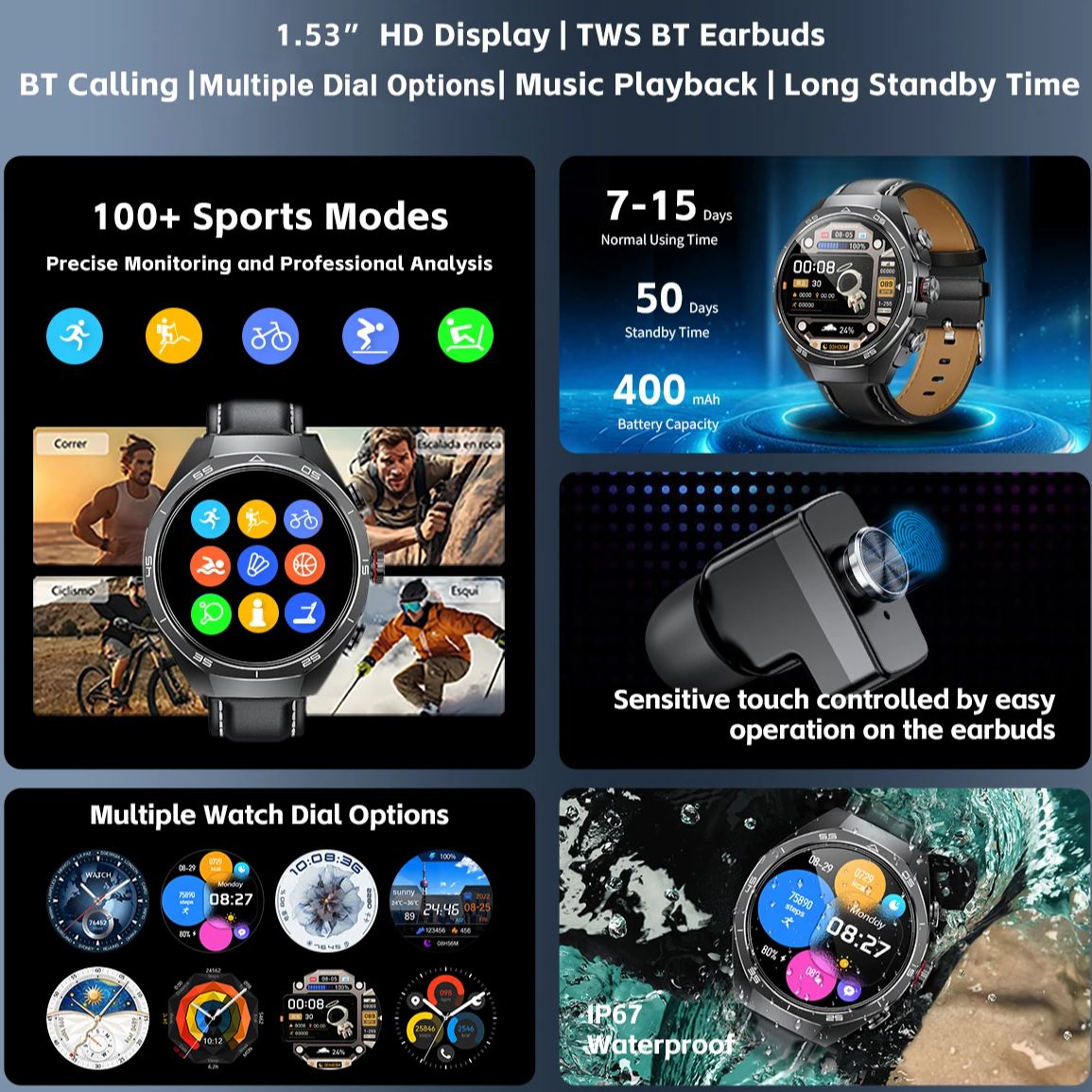 NFC-Headset Smartwatch 2-in-1  – Smartwatch Nexus Bewertung und Preis